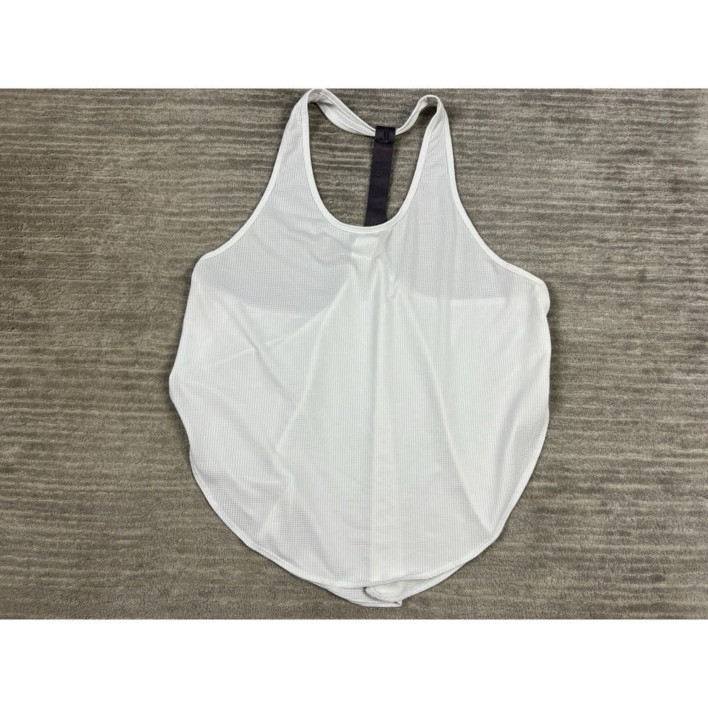 Fabletics Top Womens Large White Racerback Sleeveless Polyester Blend Athleisure